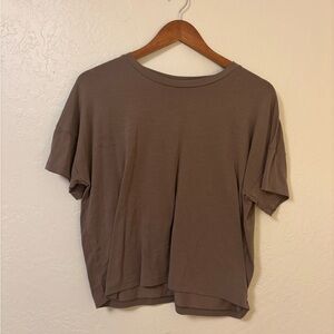 Taupe Short Sleeve Boxy Tee